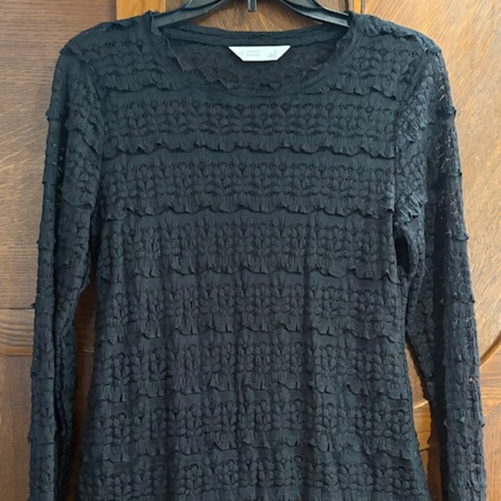 Lauren Conrad black lace shirt, size small